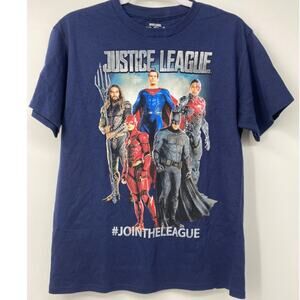 Justice League Kids Navy Blue Short Sleeve T-Shirt NEW Medium